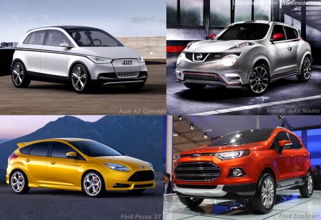 Audi A2 concept, Nissan Juke Nismo, Ford Focus ST and Ford EcoSport